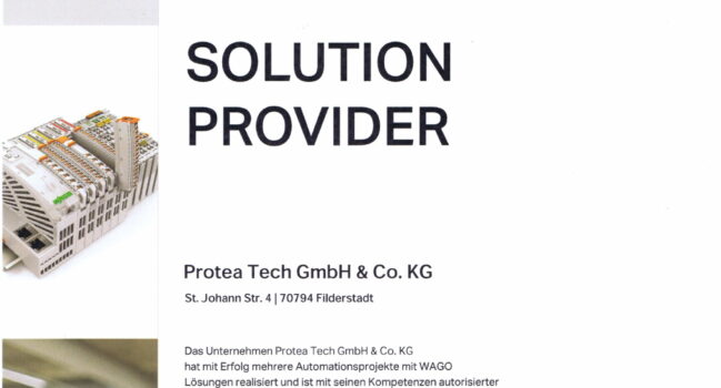 Protea Tech ist WAGO Solution Provider